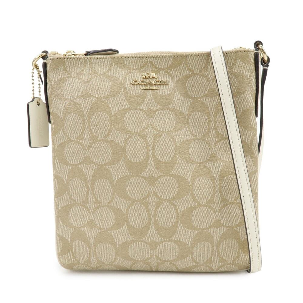 Coach Signature Coated Canvas Crossbody Bag Beige